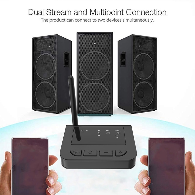 Bluetooth Transmitter Receiver Long Range Low Latency 3 in 1 Aptx Family Wireless Speaker HD Home o