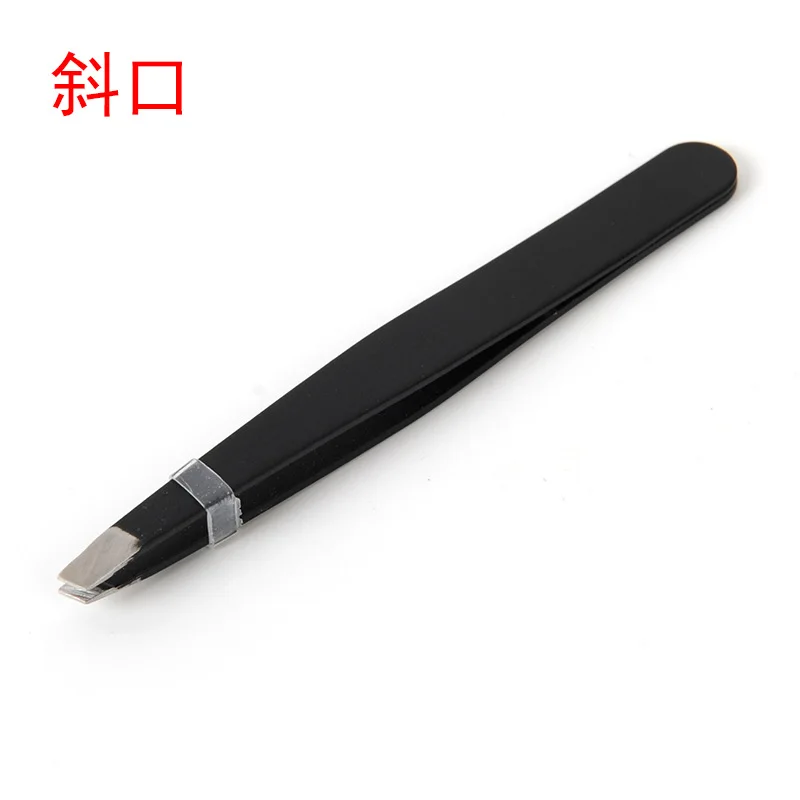 Pinzette per trucco ciglia per sopracciglia con punta piatta inclinata in acciaio inossidabile Strumenti di bellezza Pinzette per sopracciglia Pinzette per rimozione peli del viso Pinzette: bianca