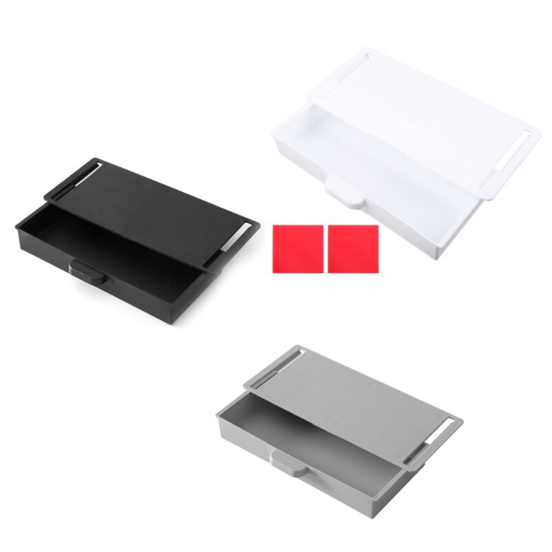 Under Desk Drawer Organizer Hidden Desktop Storage Box for Office Pen Holder Adhesive Kitchen Knife Fork Storage Tray S24 21