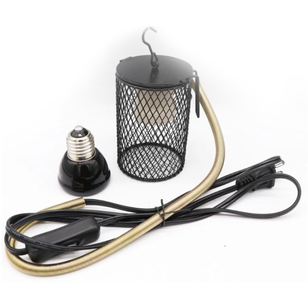 50W E27 Pet Warm Lamp Anti-scald Heating Lamp with Anti-bite Tube Winter Pet Keep Warm Lights Infrared Ceramic Heater: EU Plug