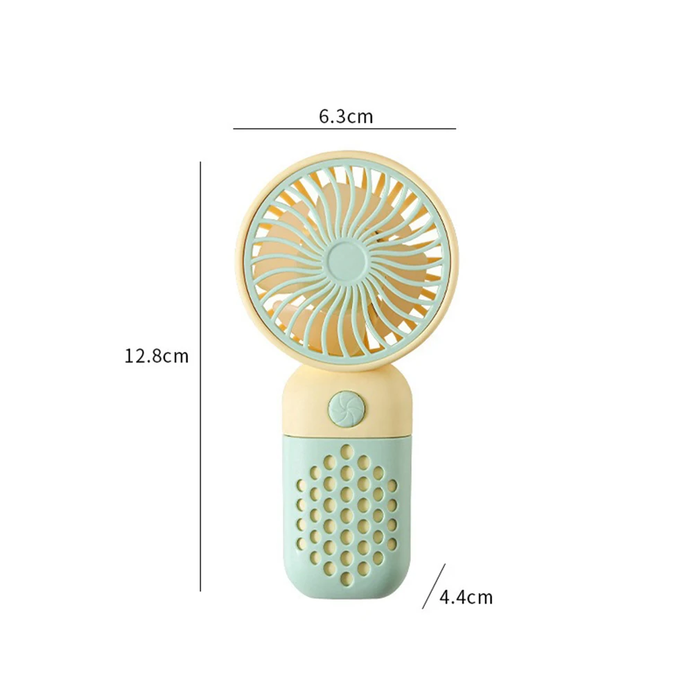 Neuer USB-Lüftungs Ventilator tragbarer kleiner Lüfter wiederauf ladbarer Mini-Handl üfter Taschen Format geräuscharm kleiner elektrischer Ventilator Schüler Dormitor: Grün