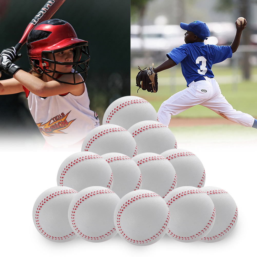 12 stk 9 tommer håndlavet baseball træningsbold gummi indre blød baseball bold softball børn træning sport baseballbold