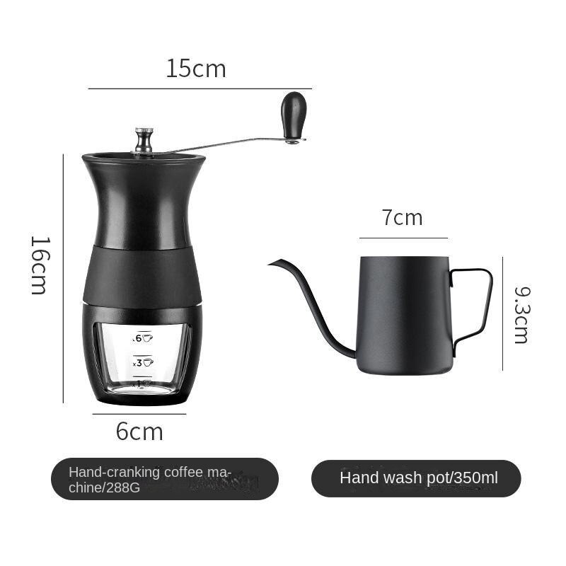 Coffee Bean Grinder Hand Grinder Coffee Machine Home Small Fresh Grinder Hand Grinder Set Birthday Year Box: Grinder x Pot 350ML