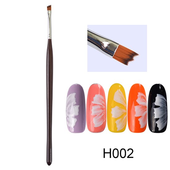 1 pinceau nail art pour peinture, dessin, vernis, poudre, fleur, dégradé, gel uv, dessin, nail art, manucure, poignée trh 001-008: H002