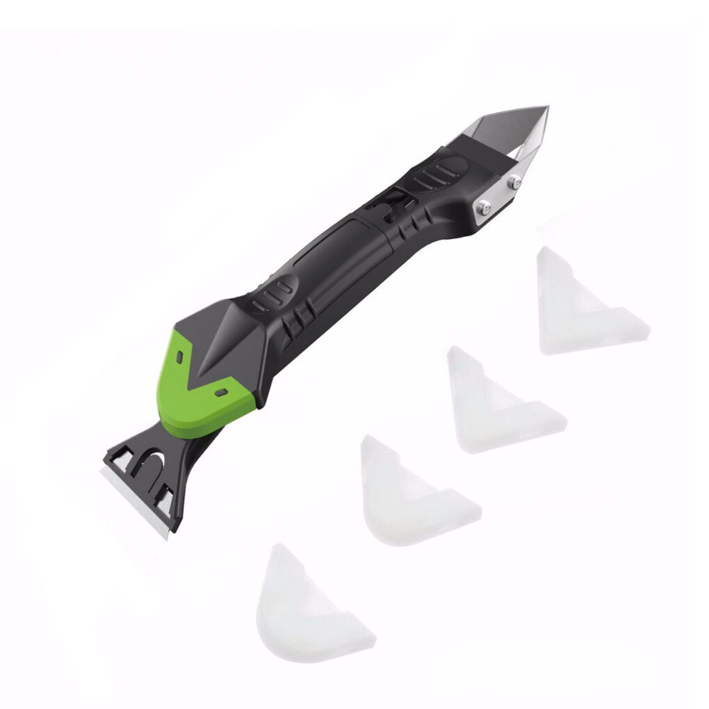 5-in-1 Caulk Scraper Silicone Sealant Grout Finisher Grout Scraper Smooth Shovel Wall Corner Window Sealant Removal Hand Tool