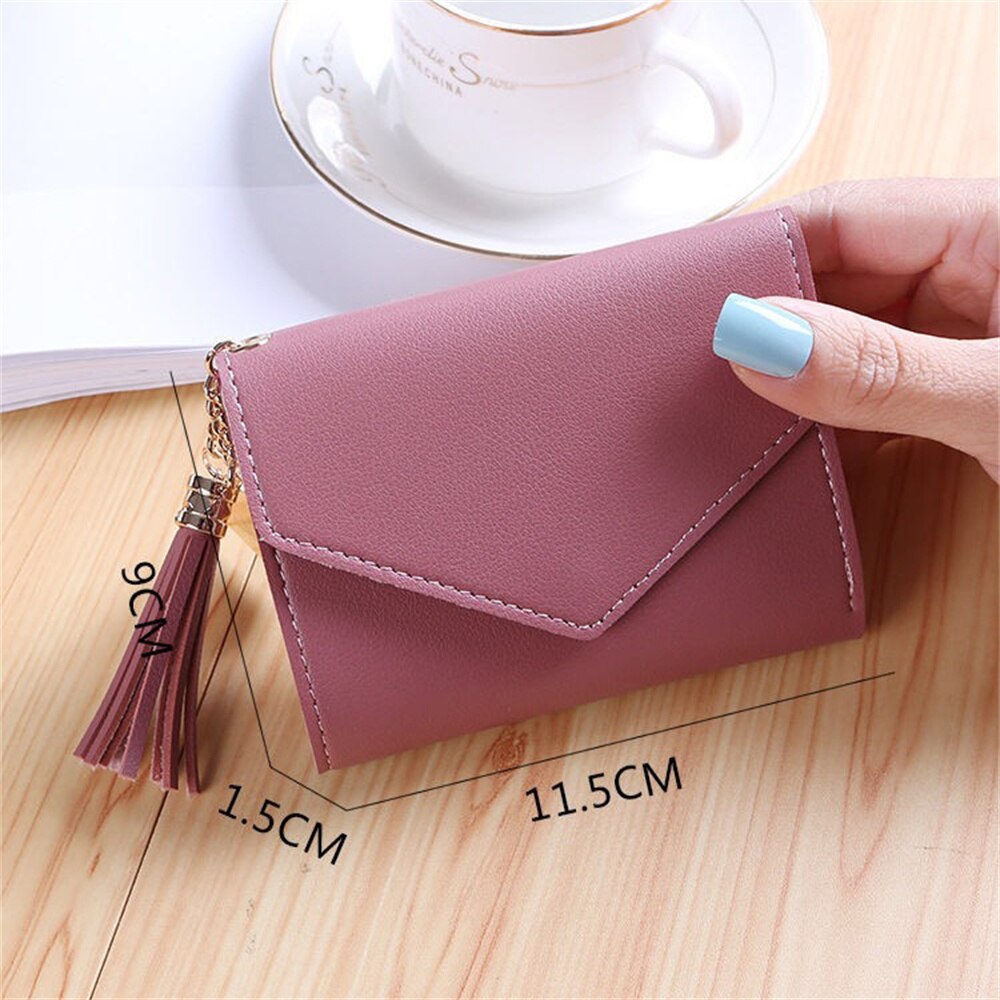 Spring and Summer Short Hand-held Trend Heart-shaped Pendant Simple Multi-functional Lychee Pattern Women&#39;s Wallet