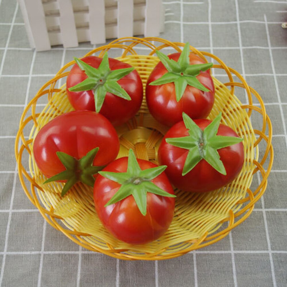 5 pièces Simulation réaliste artificielle tomate légumes en plastique faux fruits maison fête décorative mousse fruits photographie accessoires