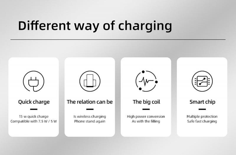 15W Qi Wireless Charger Stand Qi Fast Charge Phone Stand Multifunctional Wireless Charging Pad For iPhone 11 Pro Samsung