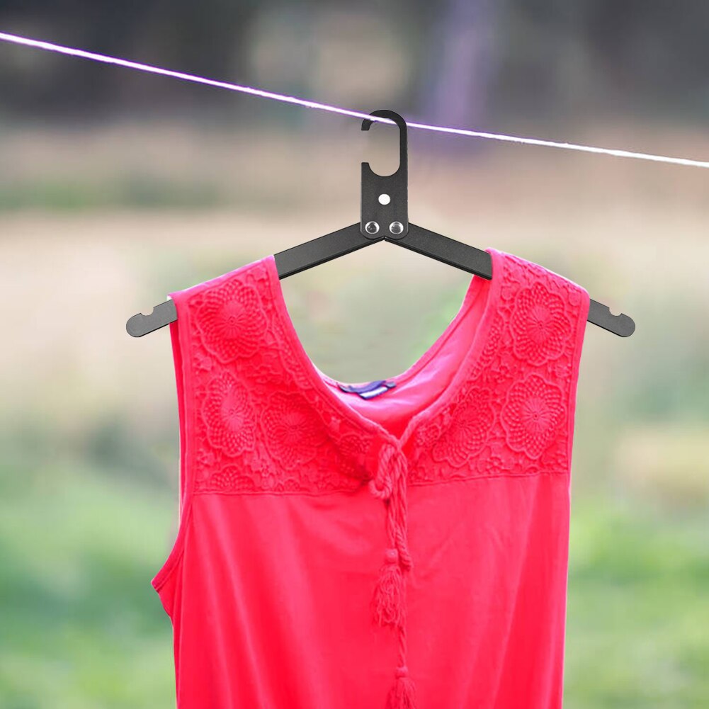 Portable Coat Clothes Hanger Travel Aluminum Alloy Folding Clothing Drying Rack Household Clothing Easy Carrying