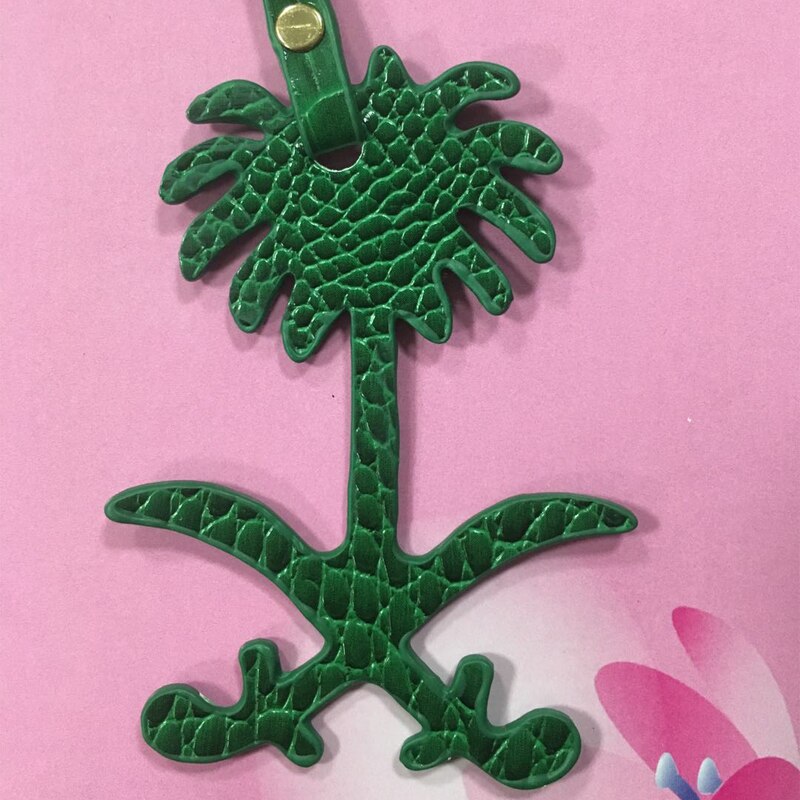 Green Ostrich Palm Tree Women BaG Accessories Python Pattern Arabic Letters Hanging Decoration For Women Bags Backpacks: C-1