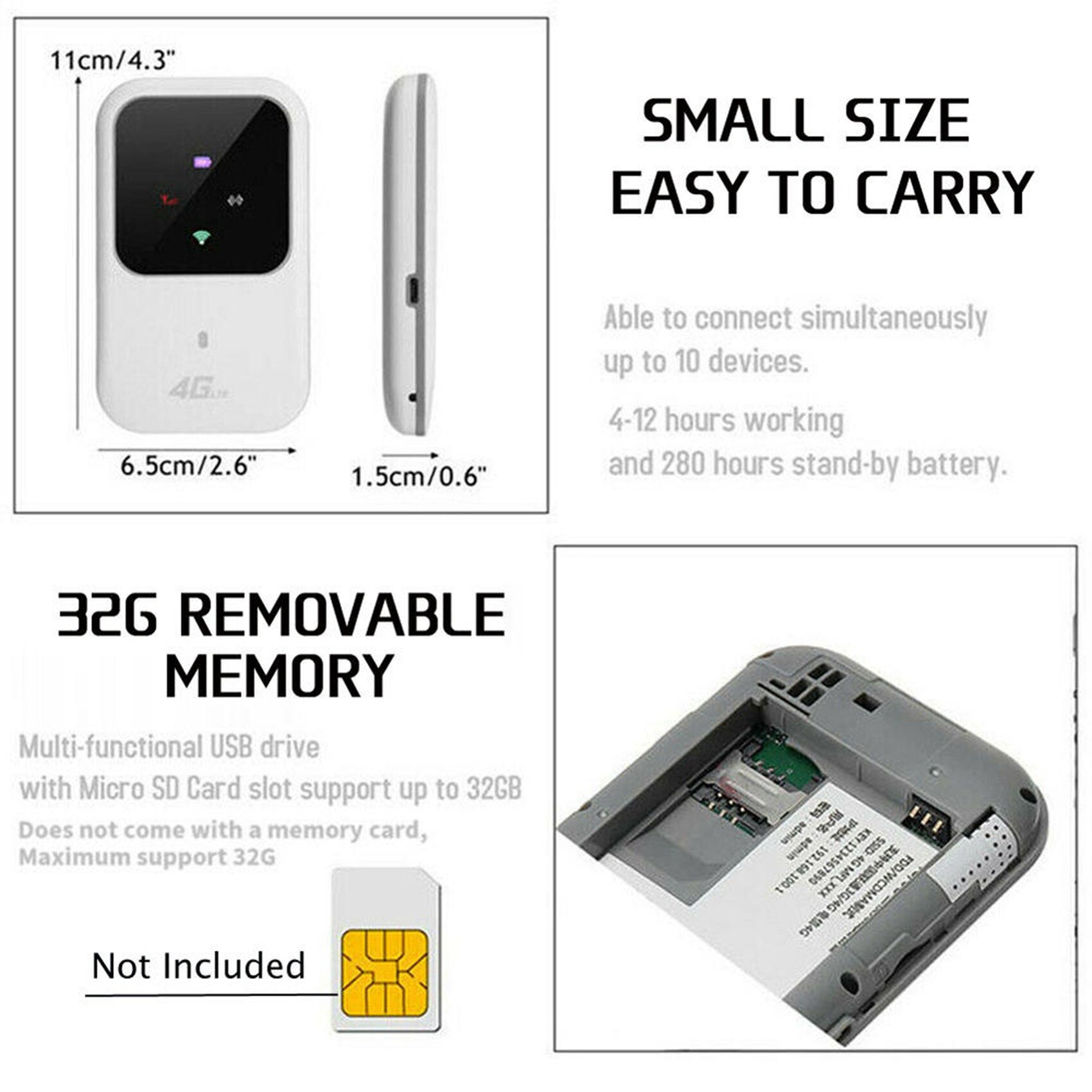 Unlocked 4G-LTE Mobile Broadband WiFi Wireless Router Portable MiFi Hotspot