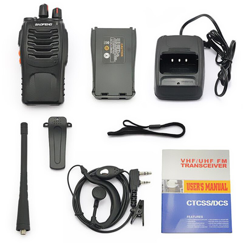 BaoFeng 1/2pcs BF-888S Walkie Talkie USB adattatore di carica UHF 400-470MHZ 2-Way Radio 16CH A Lungo Raggio con il trasduttore auricolare