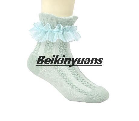 Meninas meias de algodão fino crianças meias primavera e outono coltsfoot princesa menina salto dança bebê branco meias rendas bebê sokken: green / 6-9year