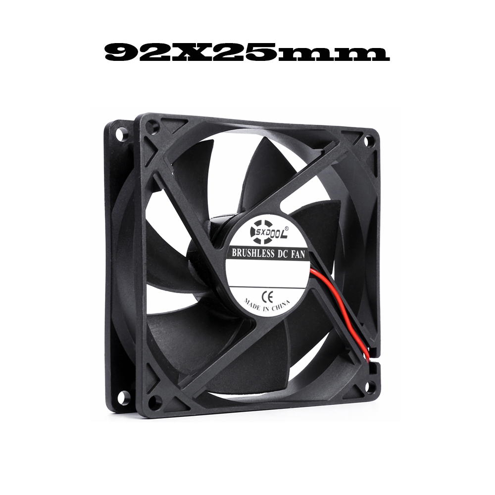 40mm 50mm 60mm 70mm 80mm 92mm 120mm DC 5V 12V 24V caja de Motor sin escobillas de refrigeración Axial ventilador silencioso rodamiento de manga de 2 pines: 3MM / Blanco