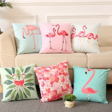 Nordic Flamingo Tropische Blad Kussenhoes Bloem Polyester Sierkussen Woondecoratie Sofa Decoratieve Kussensloop