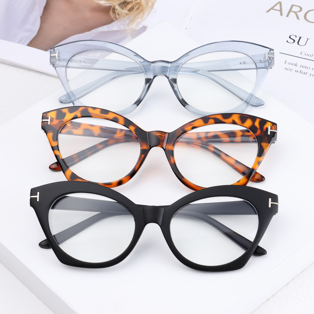 Vintage cat eye anti-blåt lys briller kvinder retro stel anti-stråling computerspil briller optiske briller