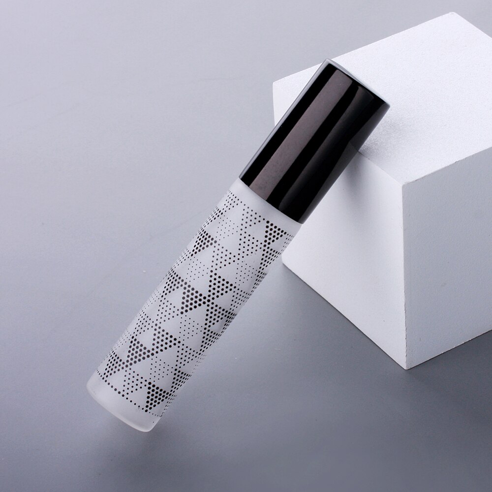 100 Stks/partij 10Ml Blad Patroon Frosted Parfum Fles Glas Verstuiver Aluminium Cap Spray Reizen Flessen: Clear