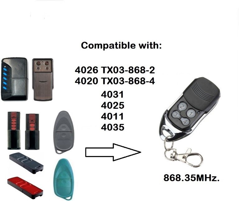Garage Afstandsbediening Rolling Code 868 Mhz 4026 TX03-868-2 4020 TX03-868-4 Garagedeur Afstandsbediening 868.35 Mhz Afstandsbediening