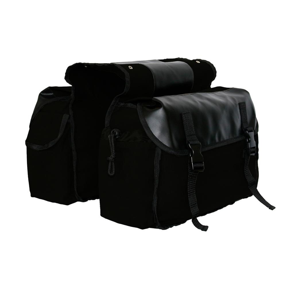 Upgrade Universele Motorbike Touring Zadeltas Motorfiets Canvas Fietstassen Doos Moto Side Links & Rechts Olie Tank Tool Pack: Black