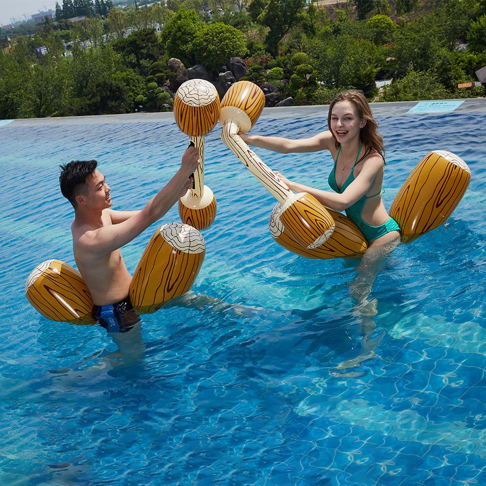 Inflatable Deck Chair Floating Row Swimming Bed 4pcs PVC Lounge Portable Summer Floating Beach Hammock Pool Water Floating Bed