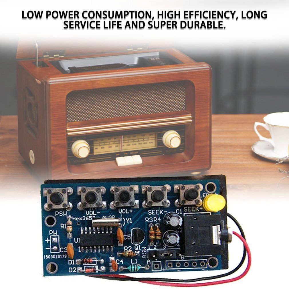 Wireless Stereo FM Radio Receiver Module PCB DIY Electronic Kits 76MHz-108MHz materials