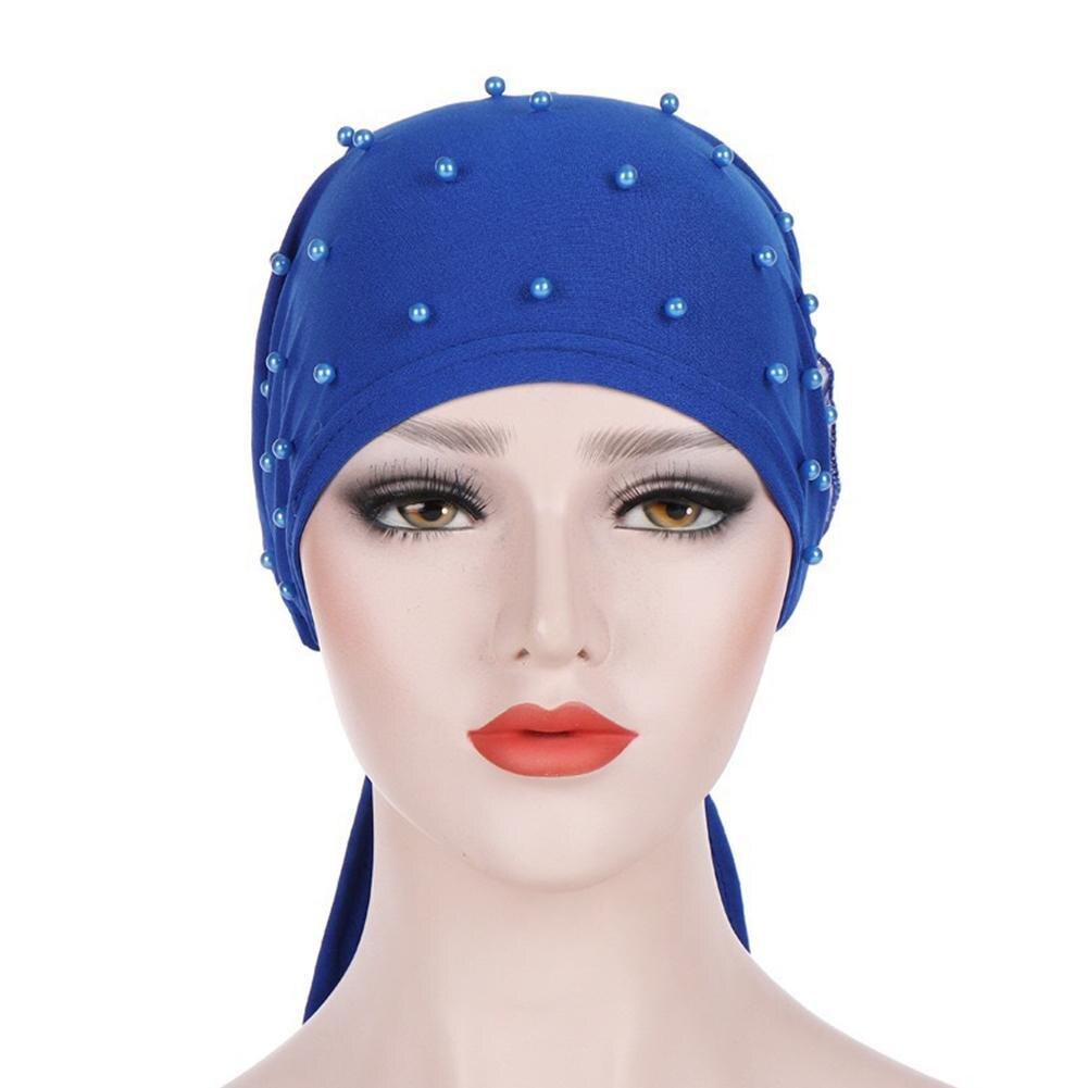 1pcs Spring Autumn Women's Accessories Headdress Muslim Big Flower Nail Bead Cap Headdress Baotou Dubai Women's Hat Leisure D4O1
