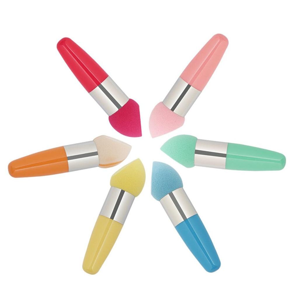 Portable Candy Color Handed Beauty Sponges Foundation Sponge Handle Makeup Puff Cosmetic Sponge Face Make Up Powder Puff Tool