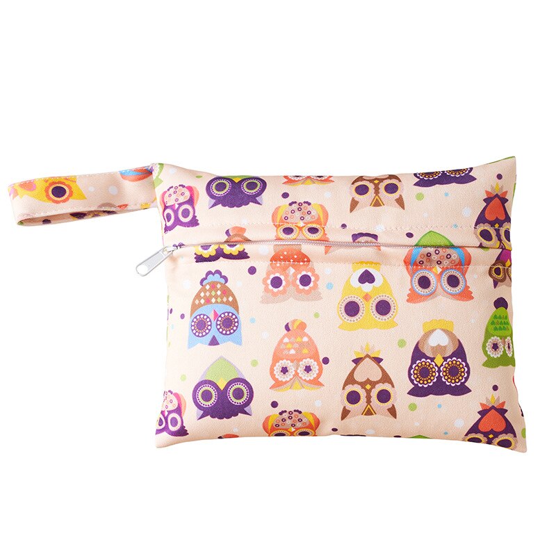 Mini Dry Wet Bag Herbruikbare Wetbag Voor Maandverband Verpleging Pads Enkele Pocket Waterdichte Pul Rits Reizen Wandelwagen Zak 14*18Cm: ZQG-MB-10