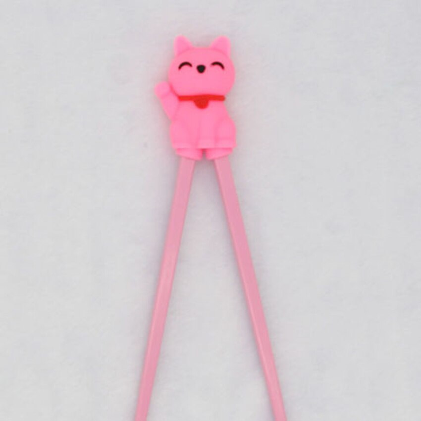 Palillos de goma antideslizantes para niños, palillos de entrenamiento al azar, para aprendizaje, 1 par: Pink