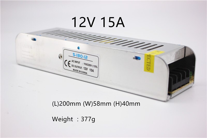 3/5/10//15/30A LED Voeding DC12V 36 W 60 W 120 W 150 W 180 W 200 W 240 W 360 W LED Driver Power Adapter LED Verlichting Transformers: 15A 180W