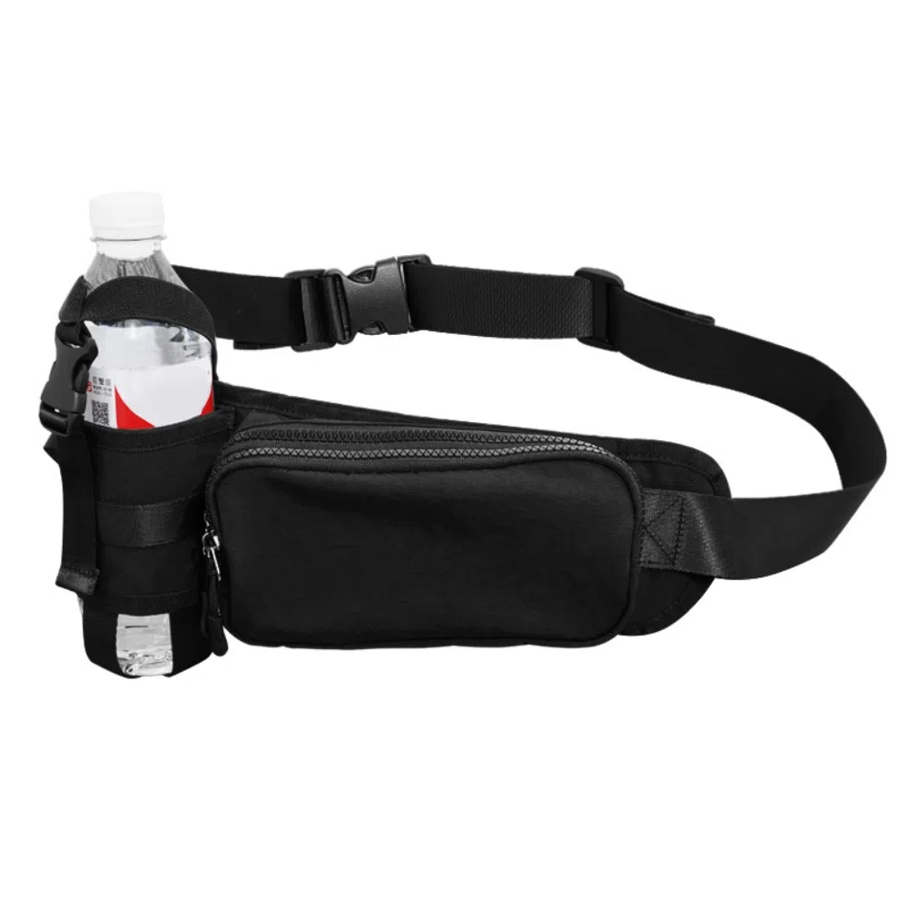 Oxford-Stoff Laufgürtel-Tasche mit Großer Kapazität und Wasserflaschenfach, Sport-Schultertasche mit Reißverschluss, Schwarze Lauf-Umhängetasche: Ursprünglich Titel