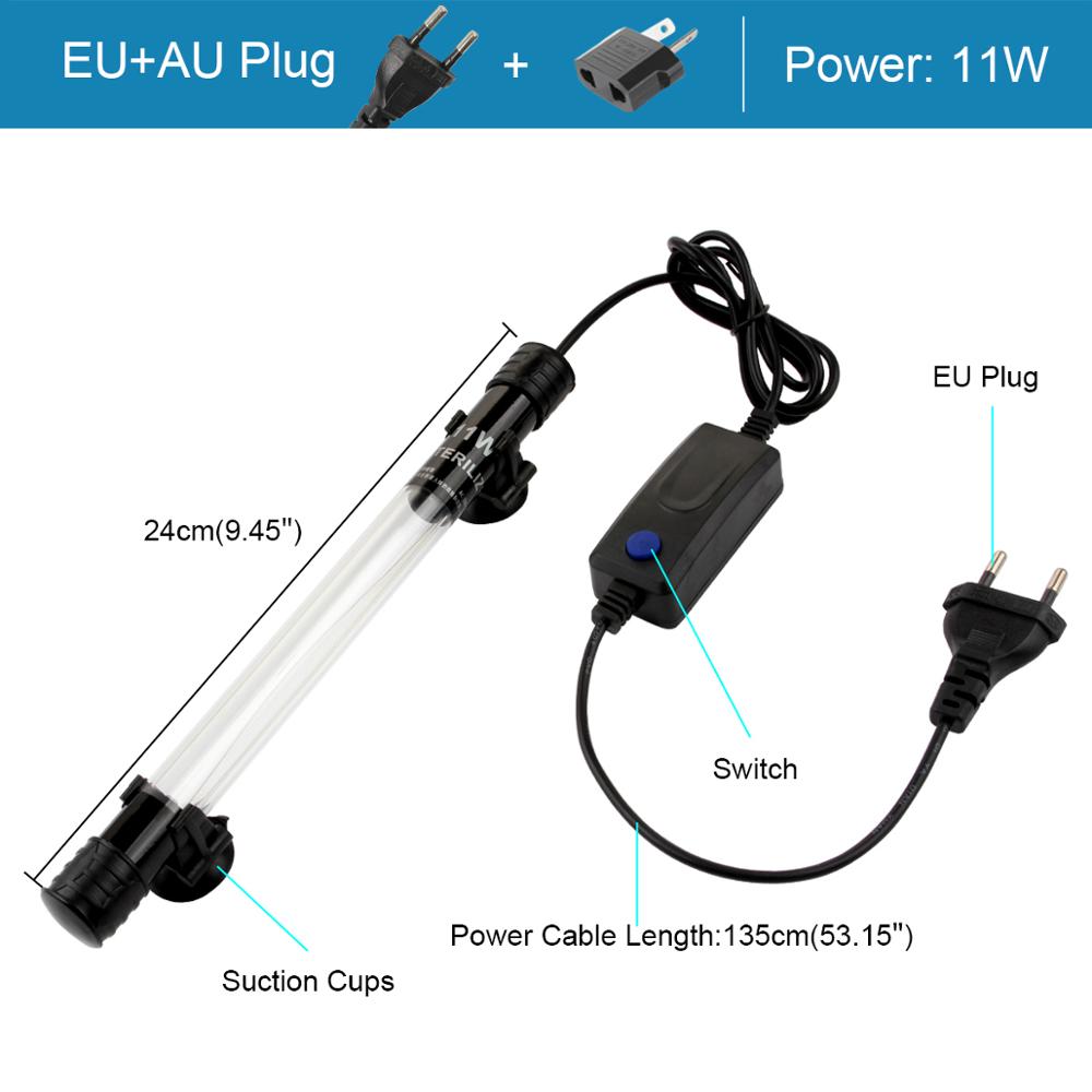 Senzeal 7W/11W Tauch UV-Licht LED Aquarium Wasser Sauber Licht Lampe für Aquarium Teich Wasser sauber: 11W-EU-AU-220v
