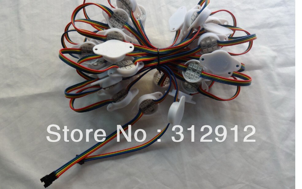 20 stücke DC12V 6 LEDs WS2801 LED-Pixel-modul; 30mm durchmesser; ip68