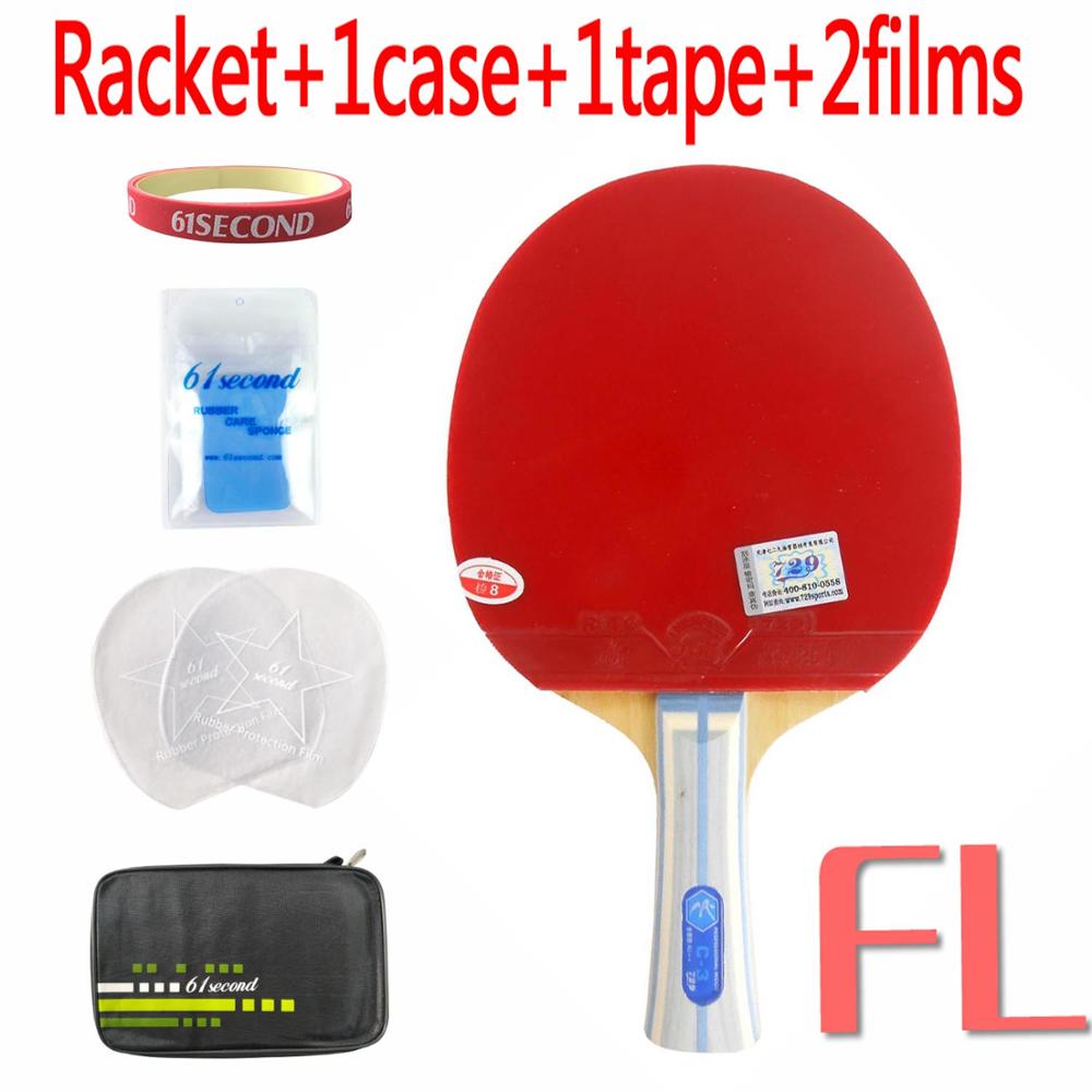 Pro Combo Racket 729 C-3 Blade met 2x Algemene Rubbers voor Tafeltennis paddle bat: FL with FM case