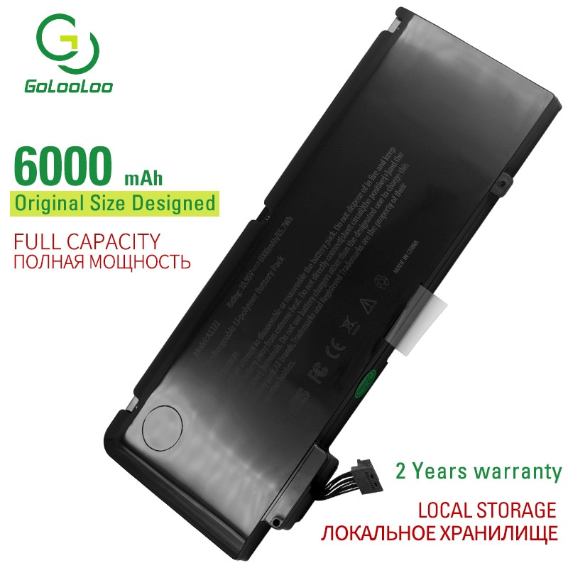 Golooloo 6000mAh 65.7Wh A1322 Laptop Battery For Apple MacBook Pro 13" A1278 Mid mb990ll/a MD314 MC724
