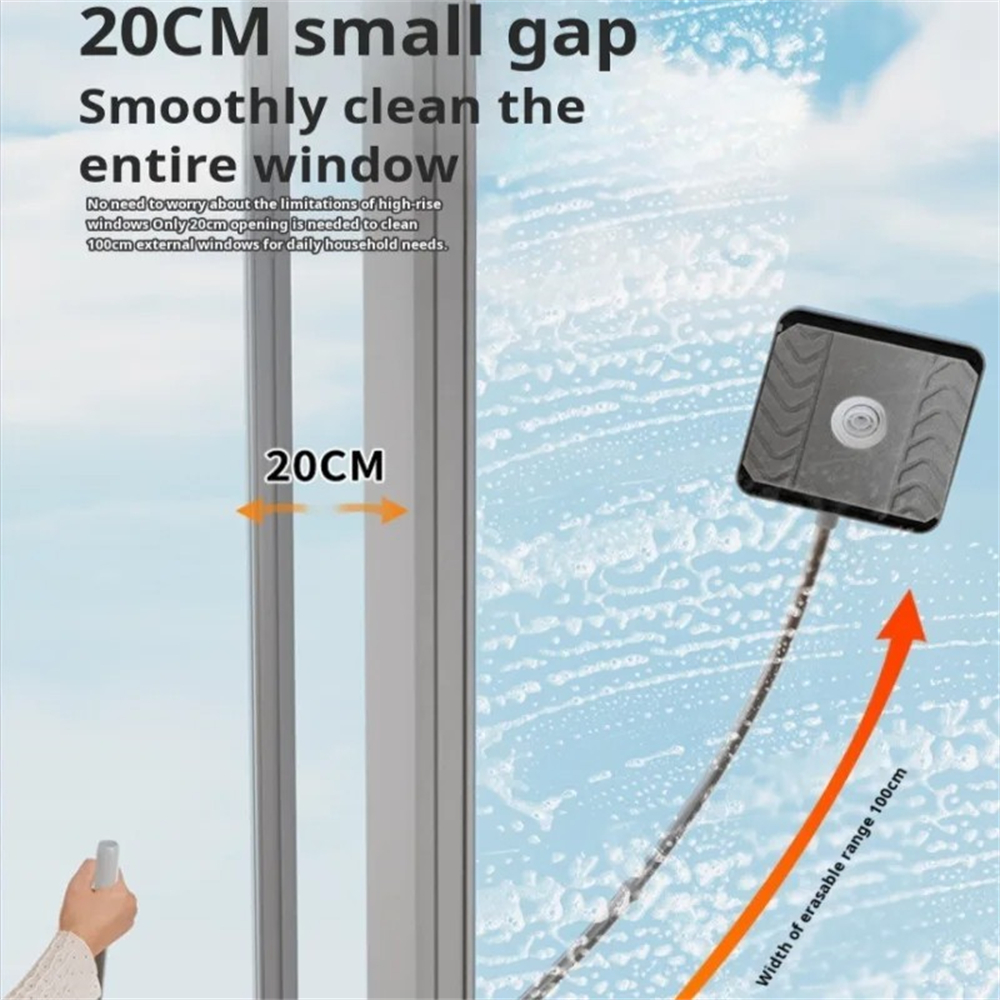 Cepillo de limpieza de vidrio de ventana de gran altura para el hogar, herramientas de limpieza de vidrio de doble cara, adecuadas para limpieza de ventanas de gran altura