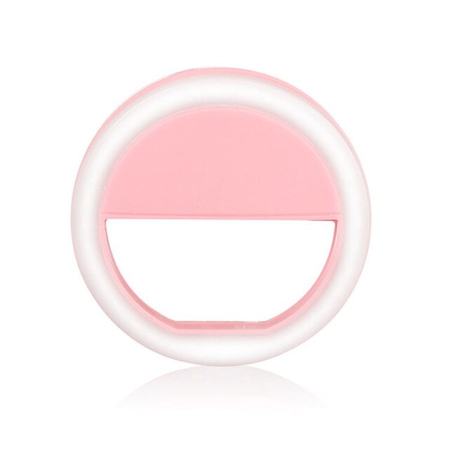 Vullen Ring Licht Mobiele Telefoon Universele Selfie Lamp Mobiele Telefoon Lens Draagbare Flash Ring Led Camera Lichtgevende Ring Clip Licht: Pink