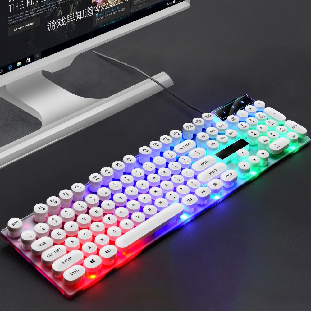 Gaming Keyboard - Wired USB 104 Keys - LED Backlit Mechanical Keyboard for PC Computer
