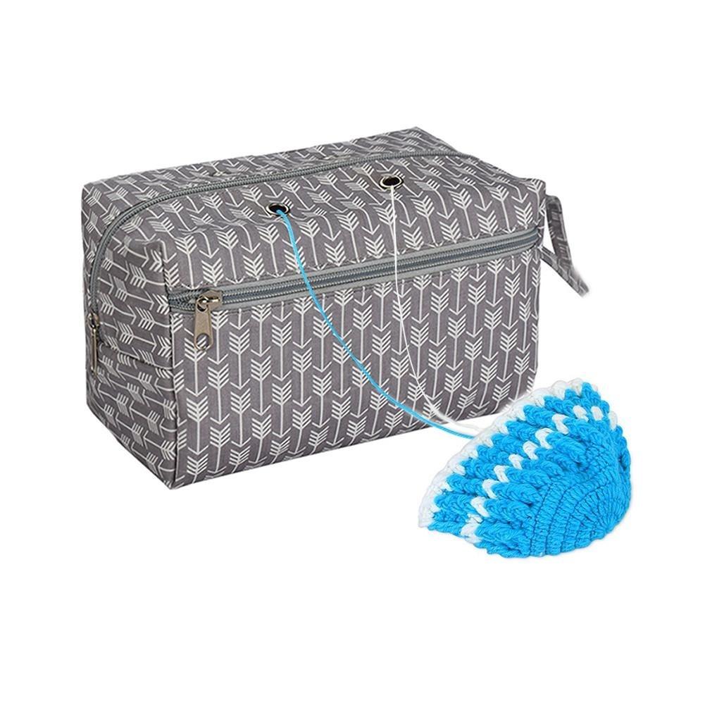 Multi-style woven tote bag yarn storage bag for thread wool yarn crochet, knitting needles and sewing accessories