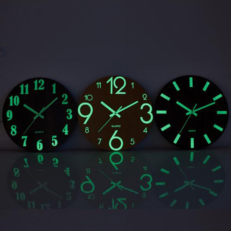 Digital Number Wall Clock DIY 3D Silent Clock Glow Dark Acrylic Luminous Hanging Clock Acrylic Brief Quiet DIY Wall Clock Modern