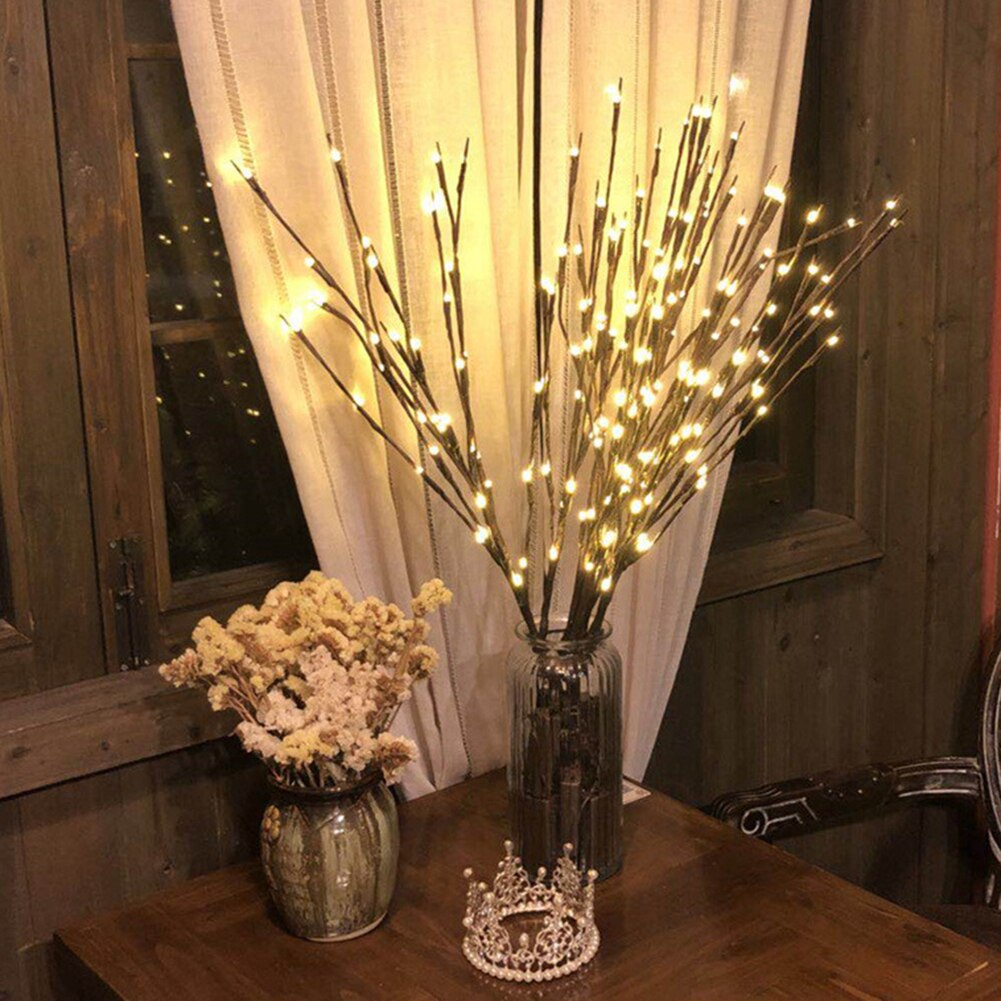 Kerst 20 leds wilgentak lamp lichtsnoer bruiloft feest boomdecoratie kerstlamp boomtak lamp zacht licht