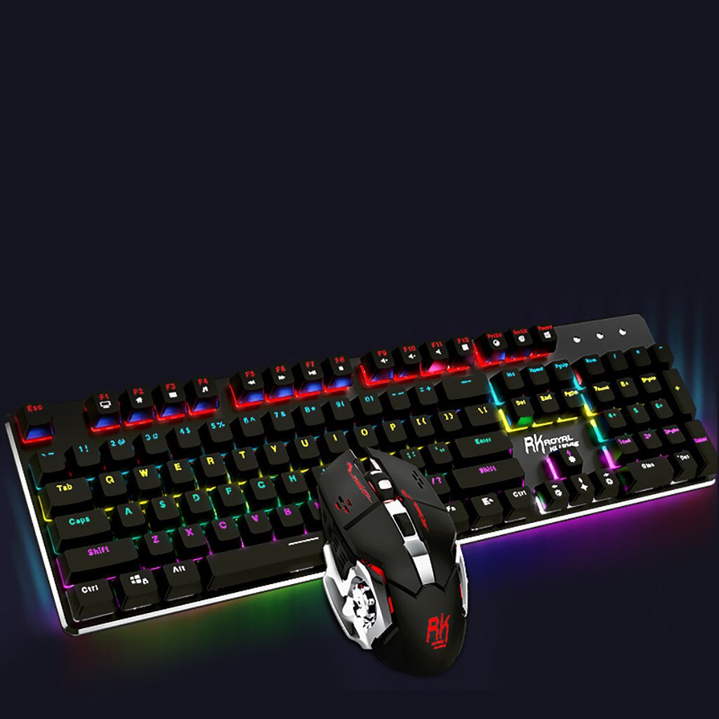 104 Keys Backlight Games gaming pc Mechanical Wireless keyboard and mouse With + 3600DPI Mouse Mice