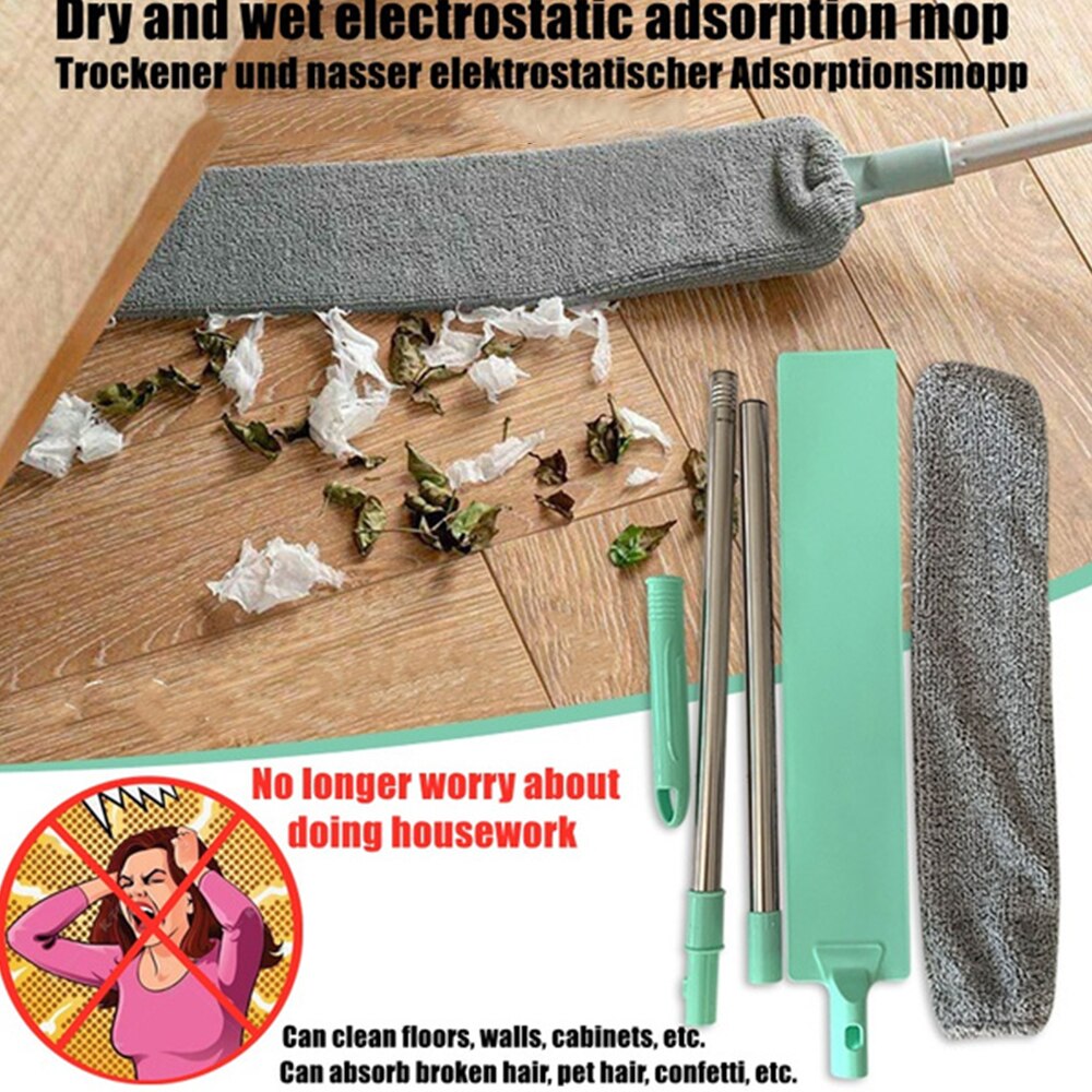 Removable Dusters Telescopic Dust Cleaning Brush Microfiber Cleaning Brush Bed Bottom Gap Clean Sweeping Duster Household Mop