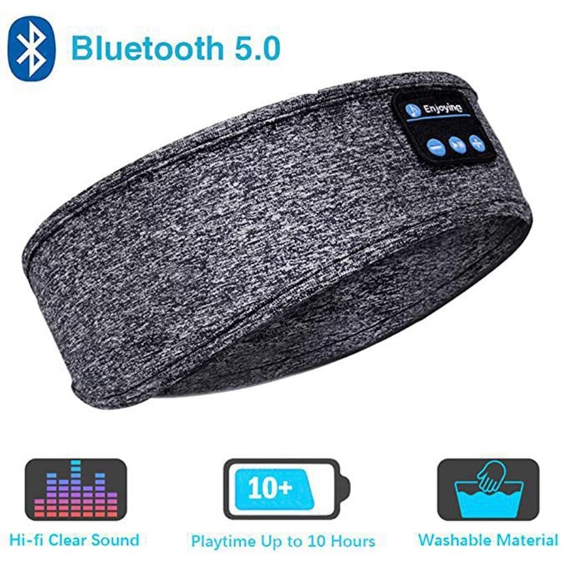 Bluetooth Slapen Hoofdtelefoon Hoofdband Dunne Zachte Elastische Comfortabele Draadloze