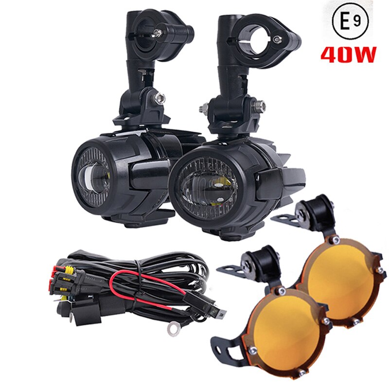 For bmw  r 1200 gs adv lc  r1250gs frontbraketter for motorsykkel ledde kjørelys for bmw  r1200gs adventure lc deler: Gult tåkelys