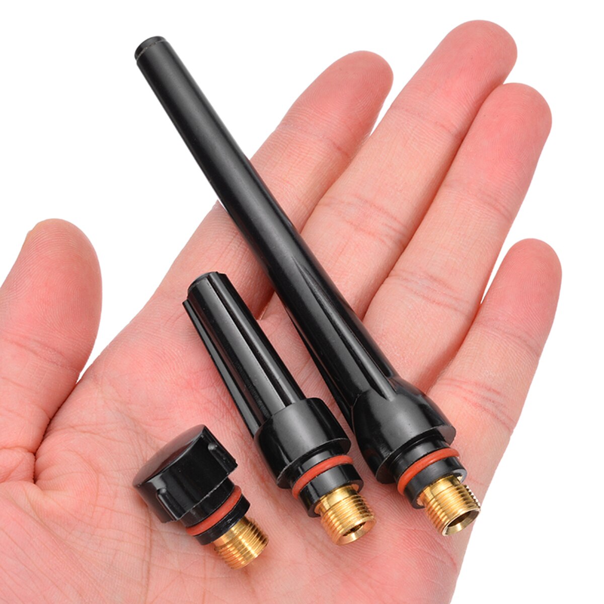 3pcs Tig Welding Torch Back Cap 57Y02 57Y03 57Y04 Long Medium Short Back Caps Kit For WP-17/18/26 Series
