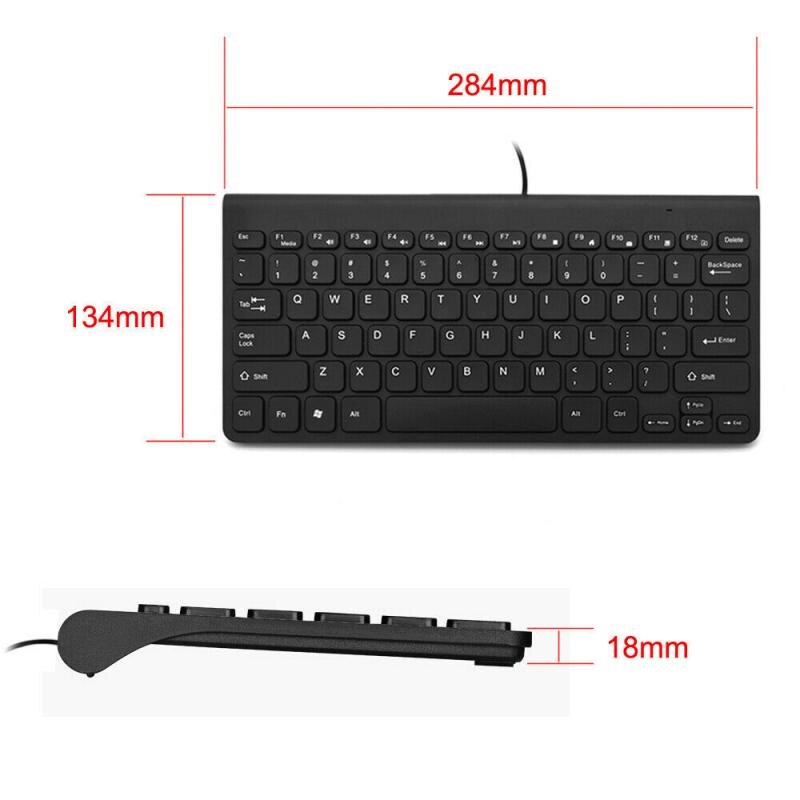 78 Keys Mini Slim Wired USB Keyboard Waterproof For PC Desktop Laptop Book Computer Peripherals 2.0 Ultra Slim Keyboards