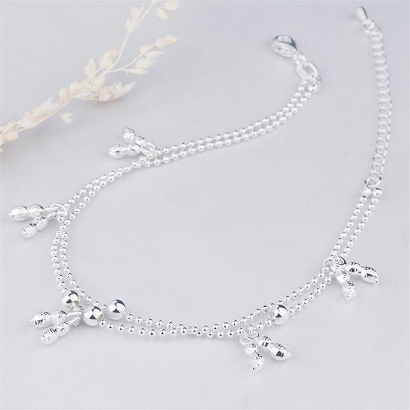 Kofsac Zomer 925 Sterling Zilveren Enkelbanden Voor Vrouwen Leuke Pinda Enkels Chain Armbanden Barefoot Sandal Beach Voet Sieraden