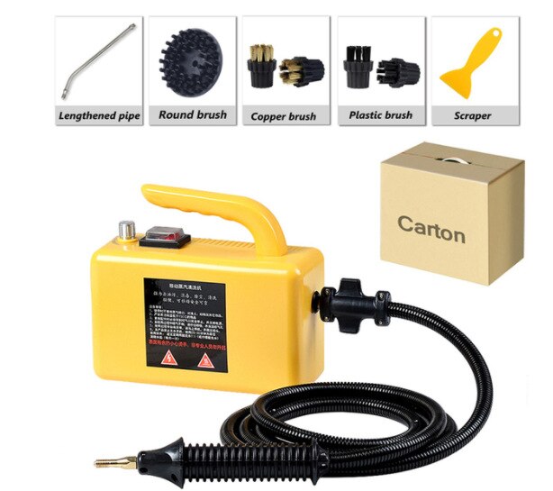 Hoge Temperatuur Hoge Druk Mobiele Reinigingsmachine Stoomreiniger Automatisch Pompen Sterilisatie Disinfector 2600W 1.8M: Basic model Yellow