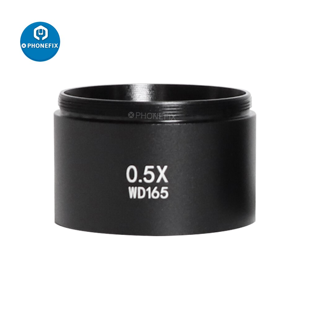 Lentilles auxiliaires WD165, lentille en verre, Barlow, pour Microscope stéréo, caméra, Accessoires, 0,5x0,7x2,0 x: WD 0.5X Barlow Lens